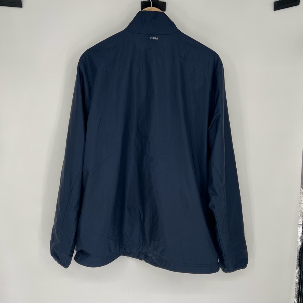 VUGA‎ Navy Blue Windbreaker Zipper Gray Detail Men's Blue Jacket L - Picture 7 of 9
